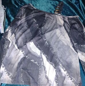 Elegant Black and Gray Women's Blouse